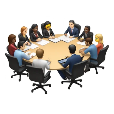 business meeting sitting at a table sticker