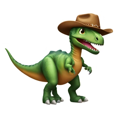 Dinosaur with cowboy hat and cowboy shoes  sticker