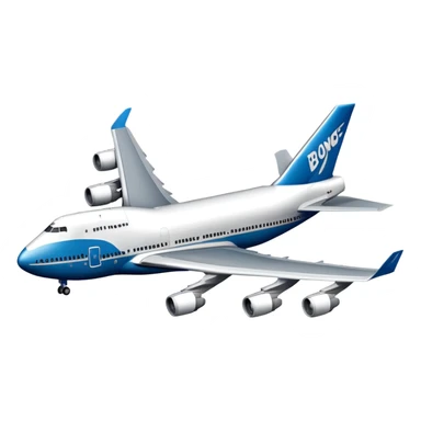 Boeing 747 jumbo jet with distinctive hump sticker