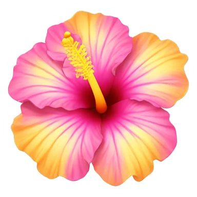 yellow and pink hibiscus flower sticker