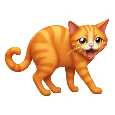 orange cat farting sticker
