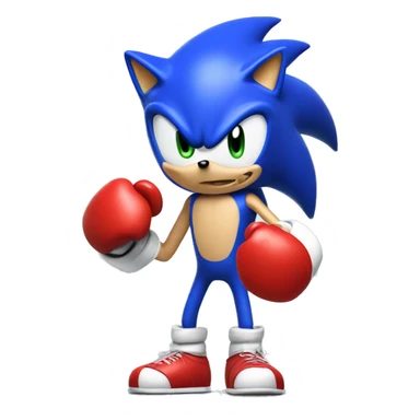 Sonic with a boxing gloves on sticker