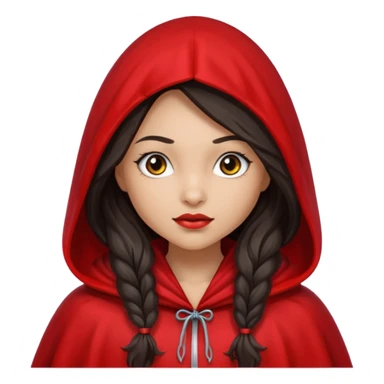 Little red riding hood light skin black with straight long wavy hair and long eyelashes  sticker
