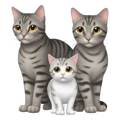 two gray tabby cats, one bigger and one smaller sticker