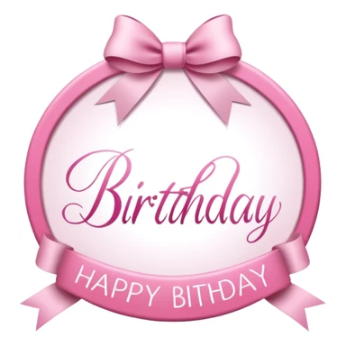 birthday sign in pink and white sticker