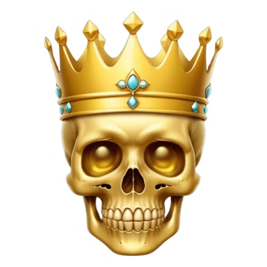 Golden skull with crown sticker