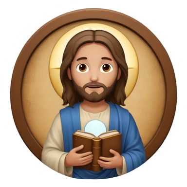 Jesus with bible circle avatar sticker