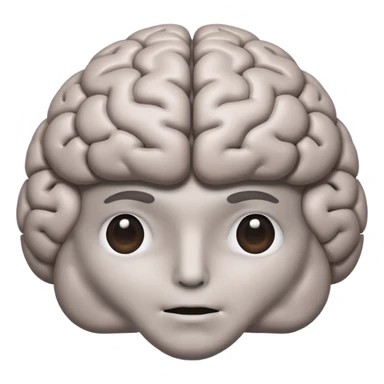 A brain with a relaxed face  sticker