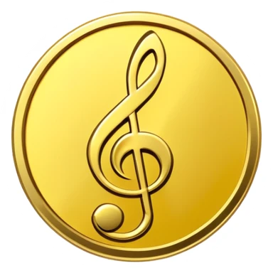 make a yellow coin with a music note on it sticker