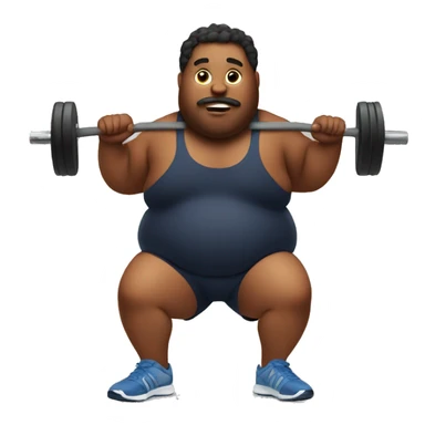 Fat person working out  sticker