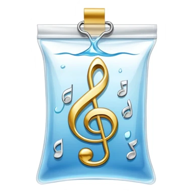 ziplock bag with a treble clef inside sticker