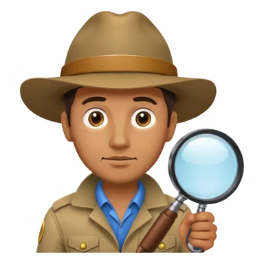 Explorer Man with magnifying glass sticker