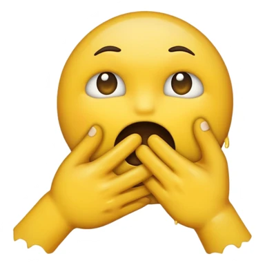 Emoji choking itself w hands sticker