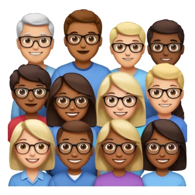 Generate a realistic emoji of someone a group of inteligent people sticker