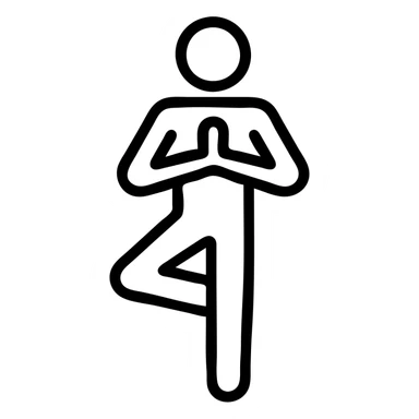 icon on the theme of yoga classes. image of a person in tree asana pose sticker