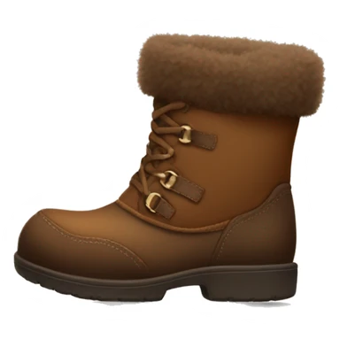 Fuzzy brown winter boots sticker