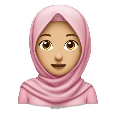 Light skinned asian girl with pink hijab sticker