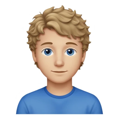 20 year old boy with slightly curly dark blonde hair and blue eyes  sticker