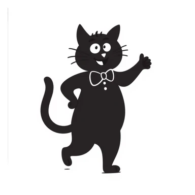 a dancing cat, hand drawn doodle style sticker