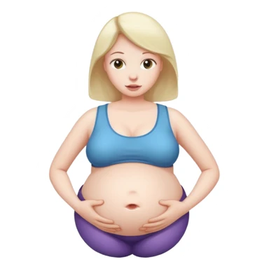 woman with inflated belly sticker