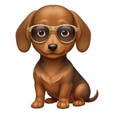Miniature dachshund with sunglasses  sticker