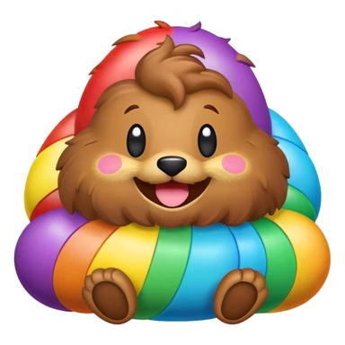 easter rainbow bouncy  poopmoji  sticker