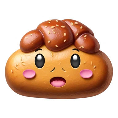 kawaii poop EMOJI made of SPAM MEAT sticker
