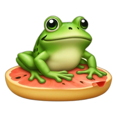 Grenouille avec un pastèque sticker