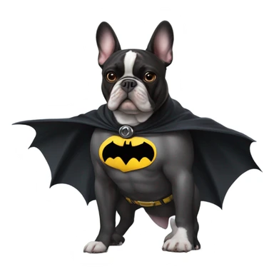 French bulldog as Batman sticker