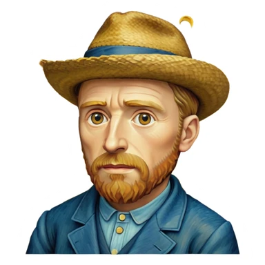 cinematic-realistic-vincent-van-gogh-pop-culture-emoji,-featuring-an-expressive-portrayal-inspired-by-the-legendary-painter-rendered-with-dynamic,-swirling-textures-and-artistic-lighting. sticker