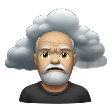 Grumpy with dark cloud over head sticker