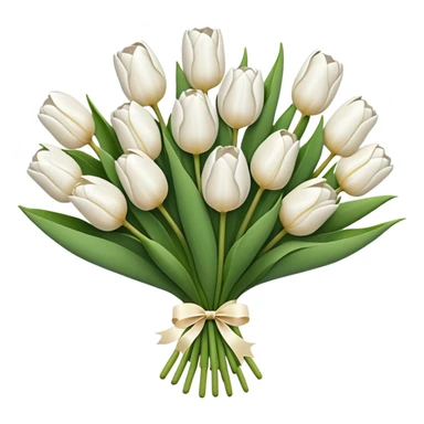 white tulip bouquet  sticker
