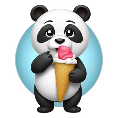 Panda eating icecream sticker