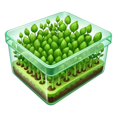 aromatic sprouts in a flat transparent box sticker