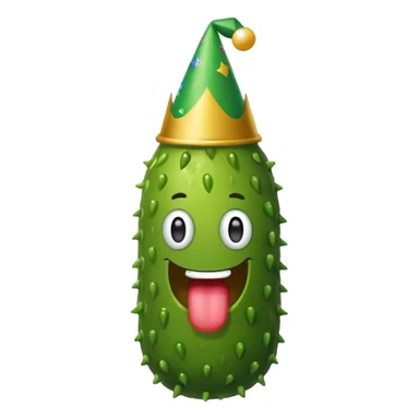 pickle with party hat sticker