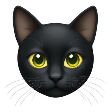 Black cat with white chin with yellow-green eyes sticker
