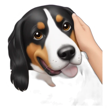 Entlebucher zennenhund with owner with long black hair sticker