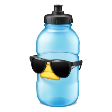 a waterbottle with sunglasses sticker