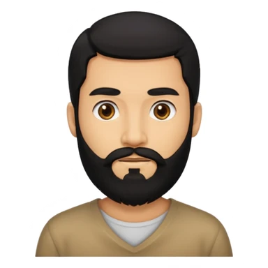 رجل لديه شعر اسود طويل ولحية sticker