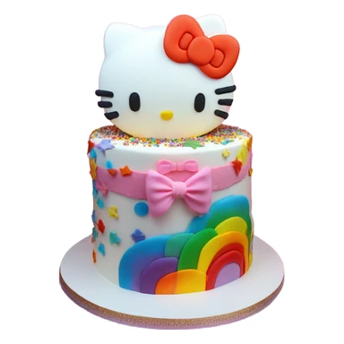 Hello kitty rainbow cake sticker