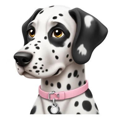 a dalmatian with a light pink collar  sticker