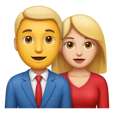 An emoji man behind an emoji women in a way that it seems that he's giving her backshots sticker