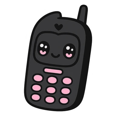 gothic phone, black and pink colors sticker