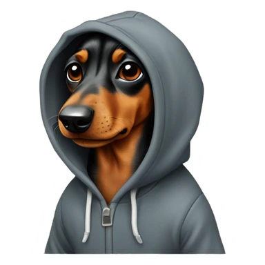 Daschund dog wearing a hoodie sticker