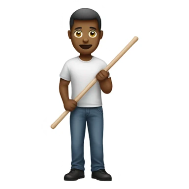 man standing holding placard on stick sticker