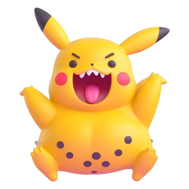 chubby Pikachu with spots yelling in terror sticker