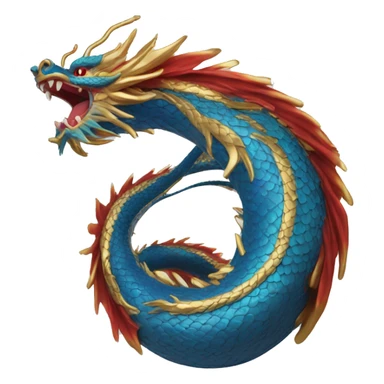 Chinese dragon tail in blue,red and gold  sticker
