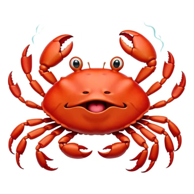 Cinematic Cute Yawning Red Crab Portrait Emoji, Head tilted slightly with a dramatic, wide-open yawn, showcasing a vivid, scarlet exoskeleton with softly drooping antennae and eyes half-closed in drowsy contentment, Simplified yet irresistibly adorable features, highly detailed, glowing with a soft, cozy oceanic glow, high shine, relaxed yet expressive, stylized with a dash of whimsical seaside charm, soft glowing outline, capturing the essence of a drowsy yet affectionate red crab that appears ready to scuttle out for a nap! sticker