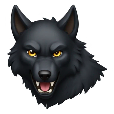 fierce black wolf sticker