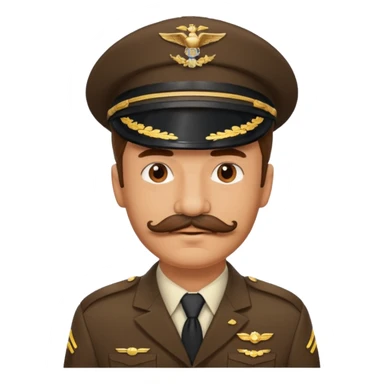 mustaches pilot man in unfiorm sticker